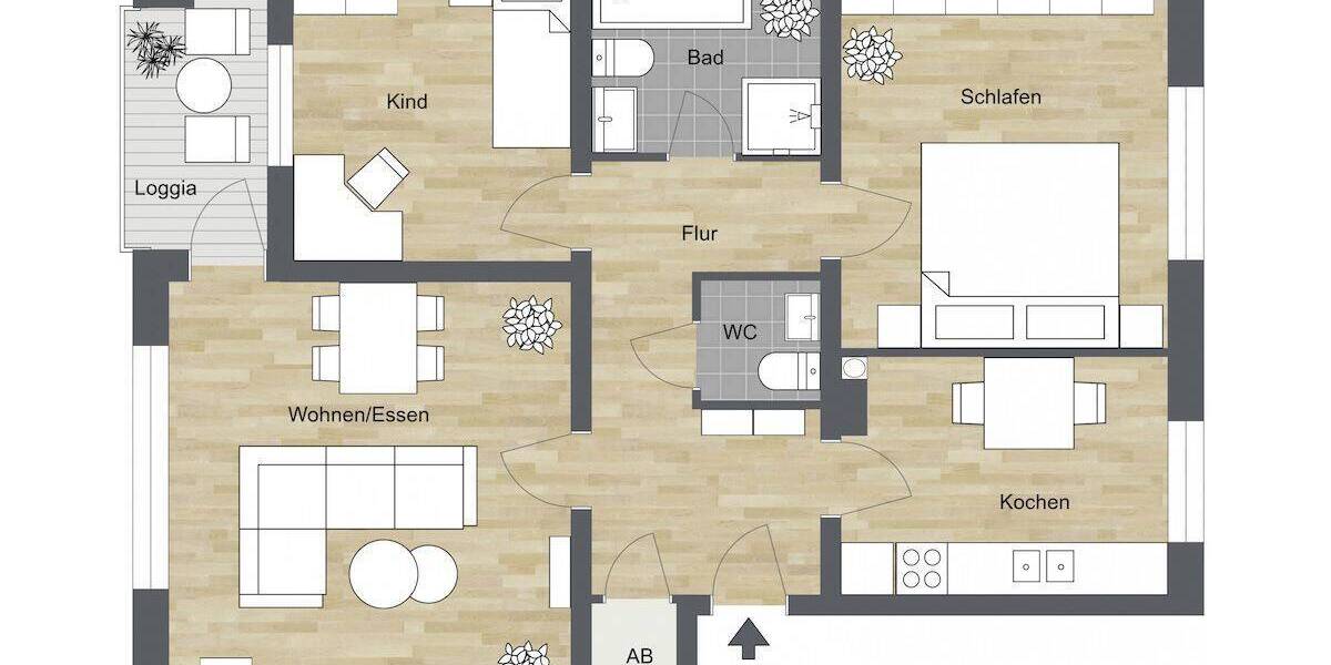Etagenwohnung Bielefeld / Senne Senne - 3 Zimmer, 80 m&sup2;, 595&euro; | Angebot:26434959
