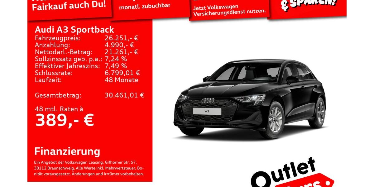 Audi A3 68.702 km 25.988 &euro; Weinheim 69469