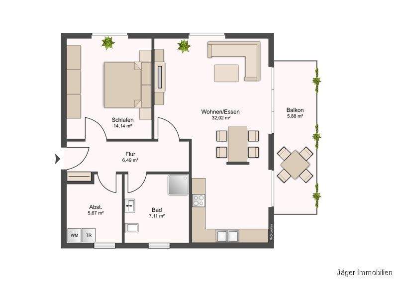 Etagenwohnung Ganderkesee - 2 Zimmer, 71 m&sup2;, 785&euro; | Angebot:25387299