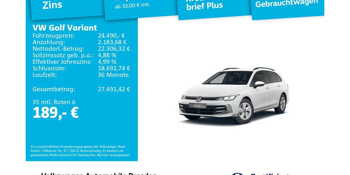 VW Golf 16.081 km 23.390 &euro; Dresden 01169