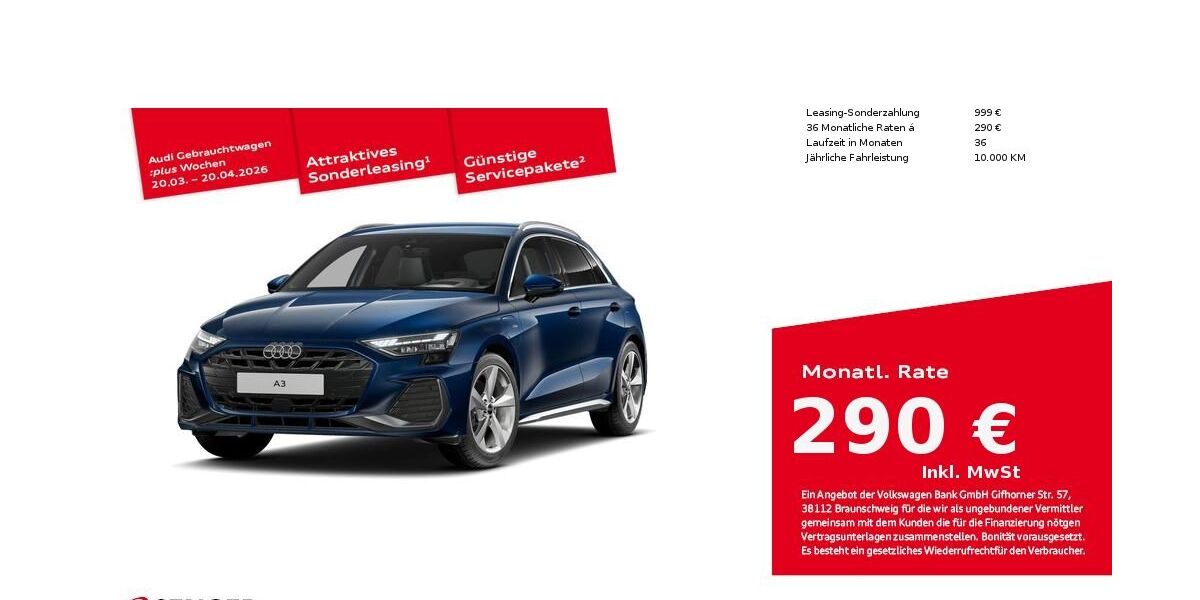 Audi A3 8.072 km 40.390 &euro; Münster 48153