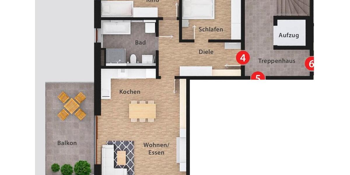 Etagenwohnung Nabburg - 3 Zimmer, 92 m&sup2;, 1.065&euro; | Angebot:26531539