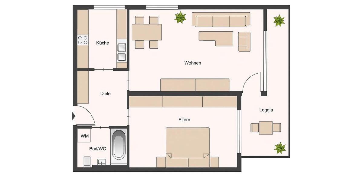 Etagenwohnung Plattling - 2 Zimmer, 62 m&sup2;, 640&euro; | Angebot:26335076