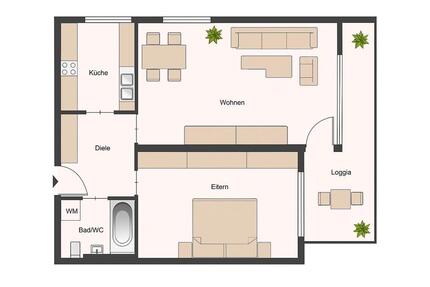 Wohnung Plattling - 2 Zimmer, 62 m&sup2;, 640&euro; | Angebot:26335076