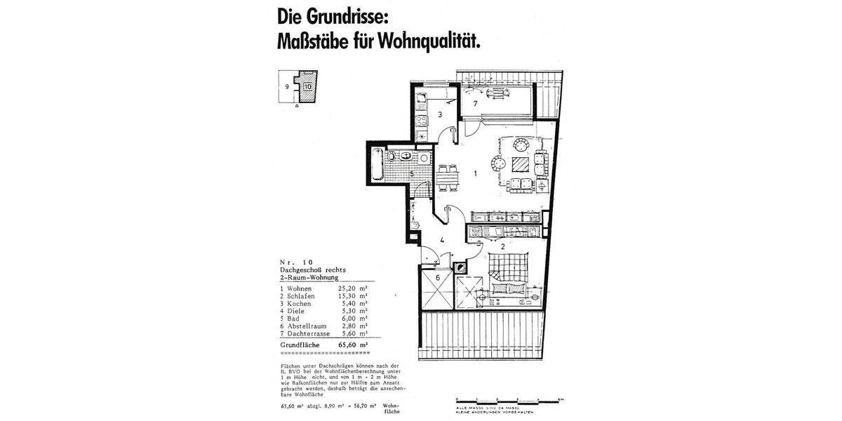 Dachgeschoßwohnung Ratingen - 2 Zimmer, 57 m&sup2;, 209.000&euro; | Angebot:26373847