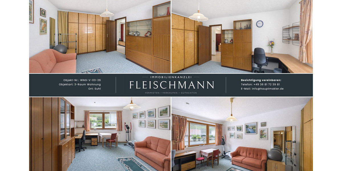 Wohnkomfort mit Balkon, Einbauküche und solider Ausstattung in gepflegtem Wohnumfeld - Erdgeschoßwohnung Suhl Schmiedefeld am Rennsteig | Angebot:27083806