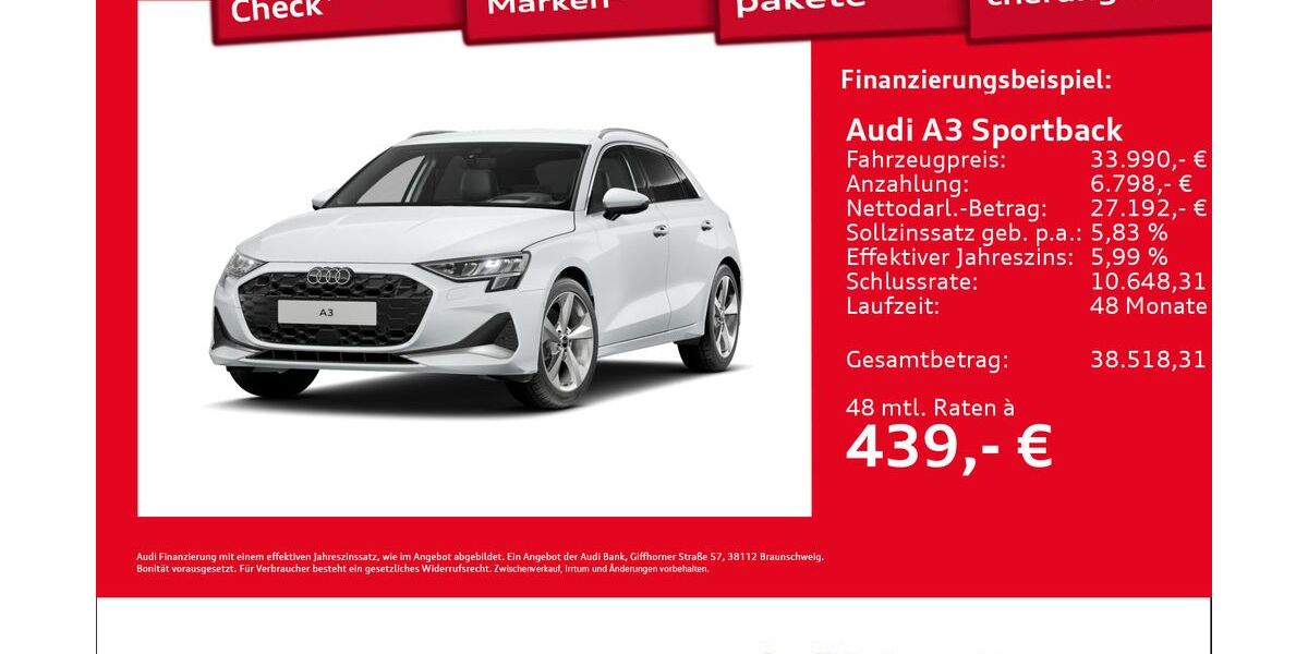 Audi A3 7.644 km 33.990 &euro; Hamburg 22419