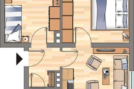 Wohnung Weißenthurm - 2 Zimmer, 46 m&sup2;, 449&euro; | Angebot:27352354
