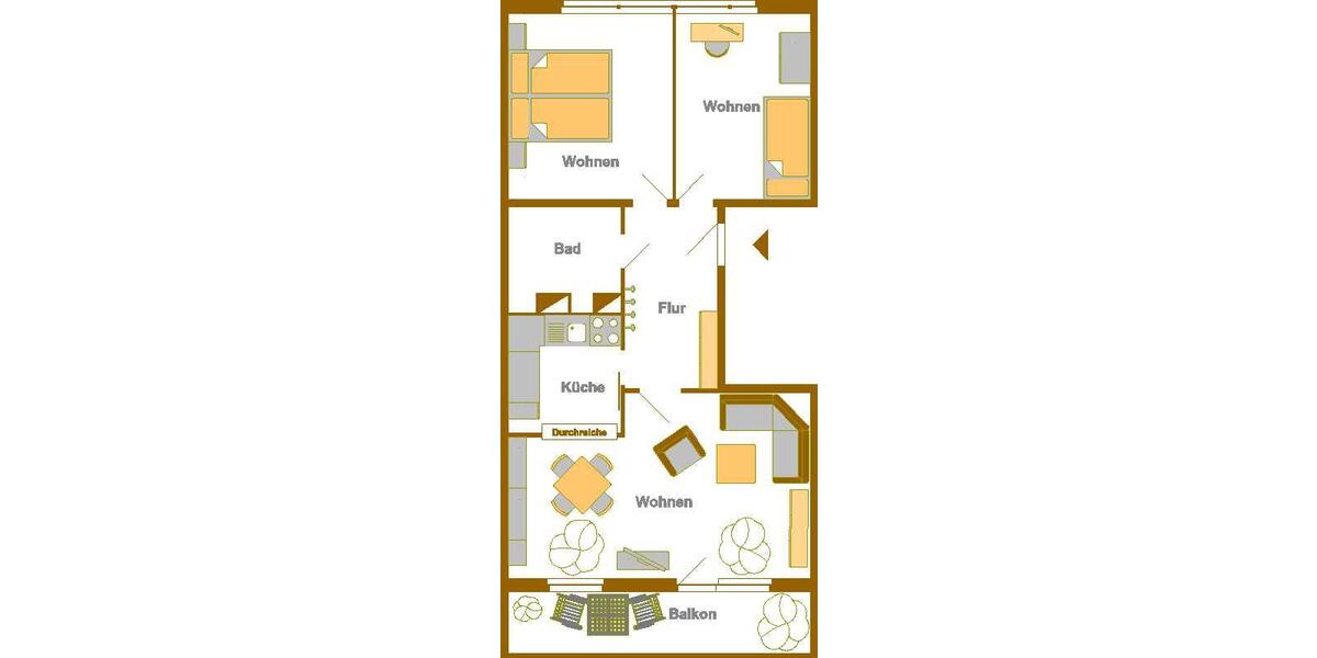 Etagenwohnung Schwedt (Oder) - 3 Zimmer, 59 m&sup2;, 356&euro; | Angebot:22423634