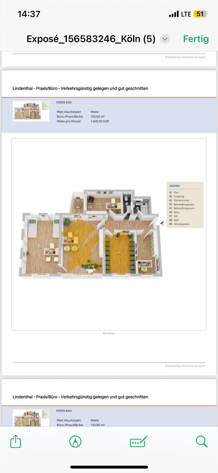 Lindenthal-Räume in 120qm Praxis für Psychotherapie zu vermieten