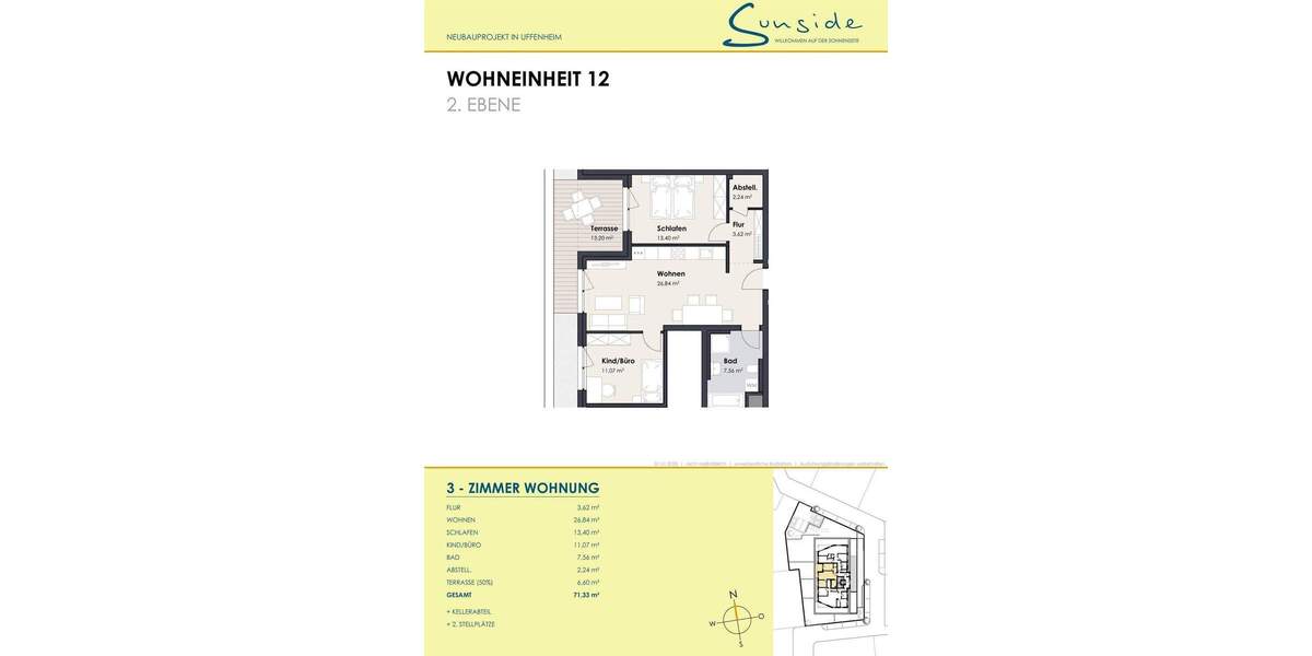 Etagenwohnung Uffenheim - 3 Zimmer, 71 m&sup2;, 313.850&euro; | Angebot:25701553