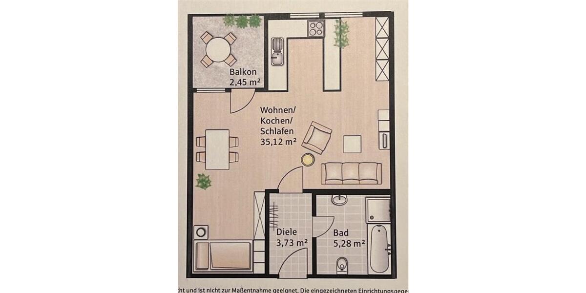 Etagenwohnung Schwabach - 1.5 Zimmer, 46 m&sup2;, 55&euro; | Angebot:26689345