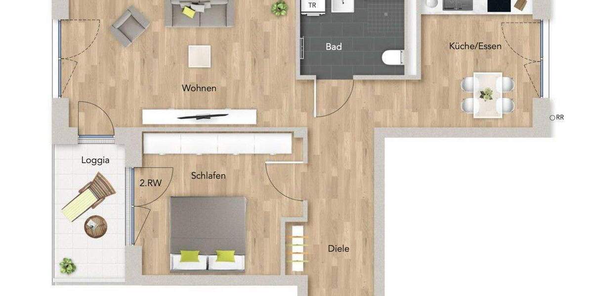 Etagenwohnung Karlsruhe Mühlburg - 2 Zimmer, 77 m&sup2;, 1.395&euro; | Angebot:25538712