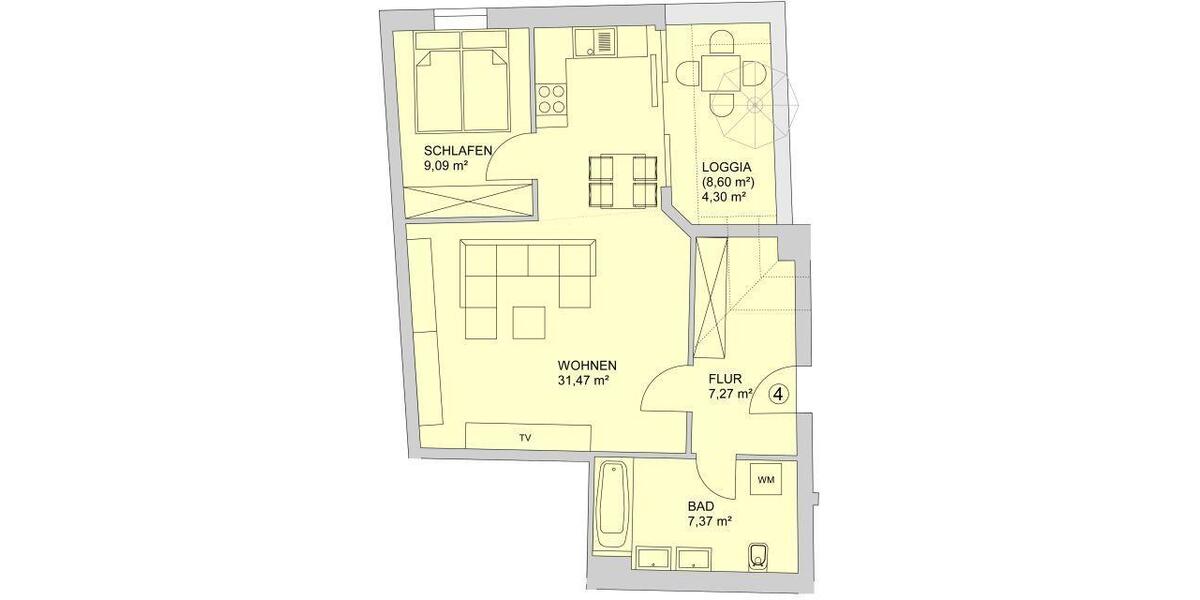 Dachgeschoßwohnung Zwickau - 2 Zimmer, 60 m&sup2;, 510&euro; | Angebot:26071725