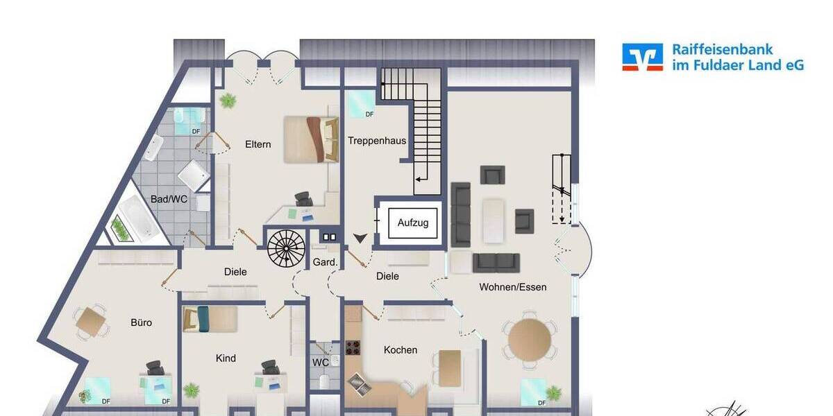 Zimmer Künzell - 4 Zimmer, 160 m&sup2;, 1.250&euro; | Angebot:26376579