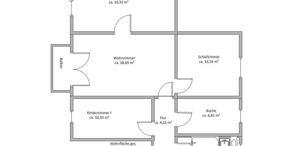 Schöne 4-Raumwohnung im 2. Obergeschoss in Wolfen-Nord zu vermieten ! 4 zimmer