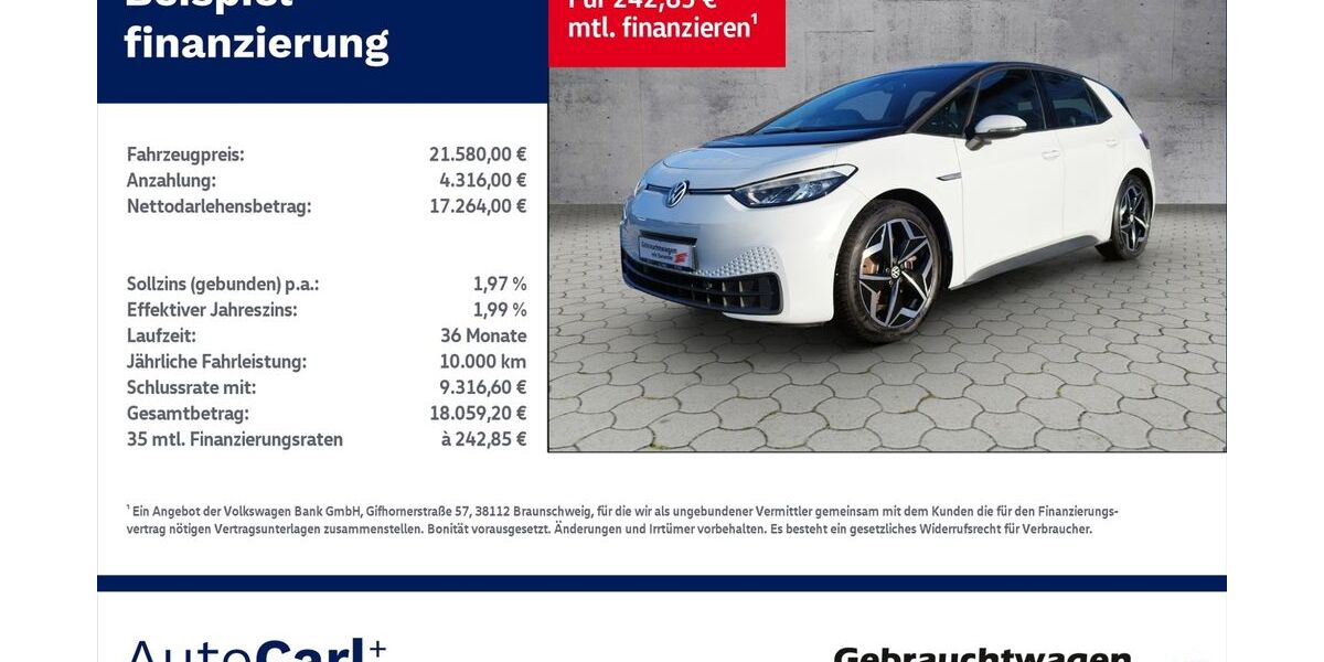 VW ID.3 50.800 km 19.980 &euro; Plauen 08527