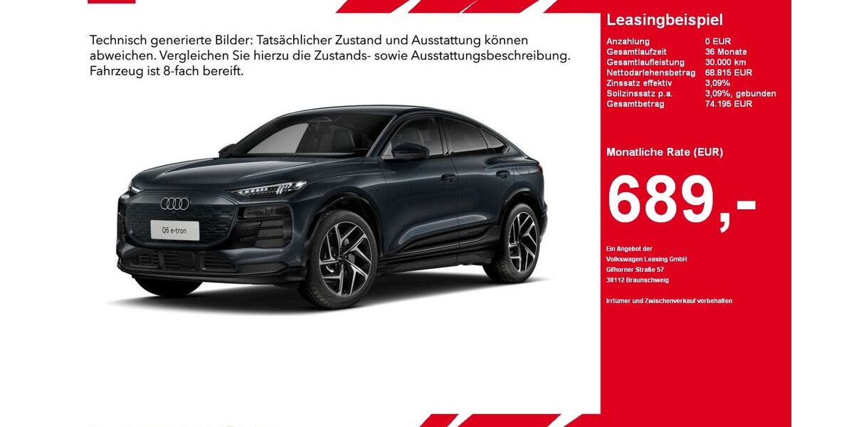 Audi Q6 e-tron 24.716 km 68.815 &euro; Gütersloh 33334