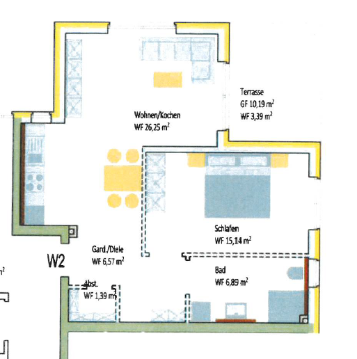 Etagenwohnung Bad Iburg - 2 Zimmer, 60 m&sup2;, 570&euro; | Angebot:25919279