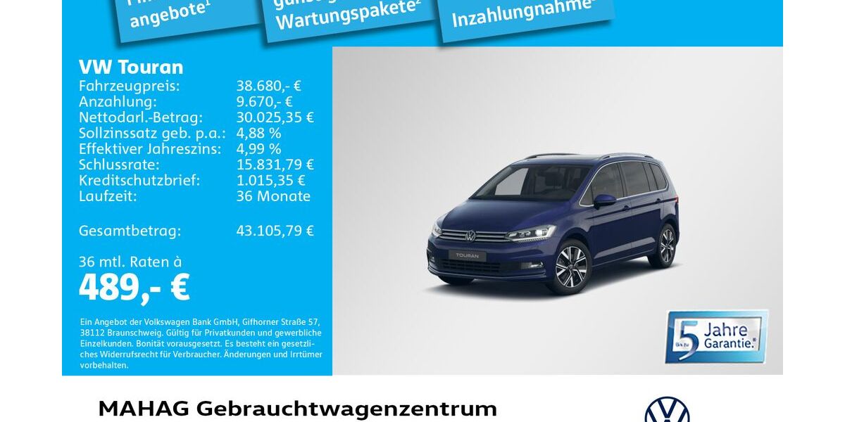 VW Touran 2.344 km 38.680 &euro; München 80935