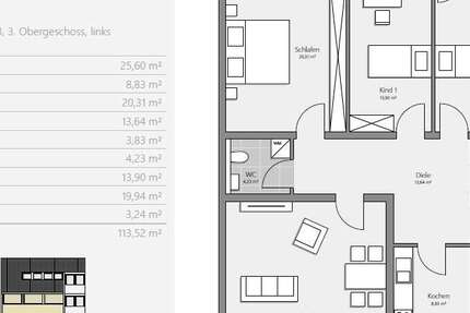 Wohnung Koblenz - 4 Zimmer, 105 m&sup2;, 279.000&euro; | Angebot:25258567