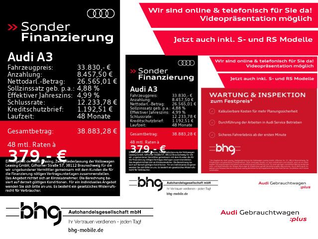 Audi A3 32.253 km 31.930 &euro; Rottweil 78628