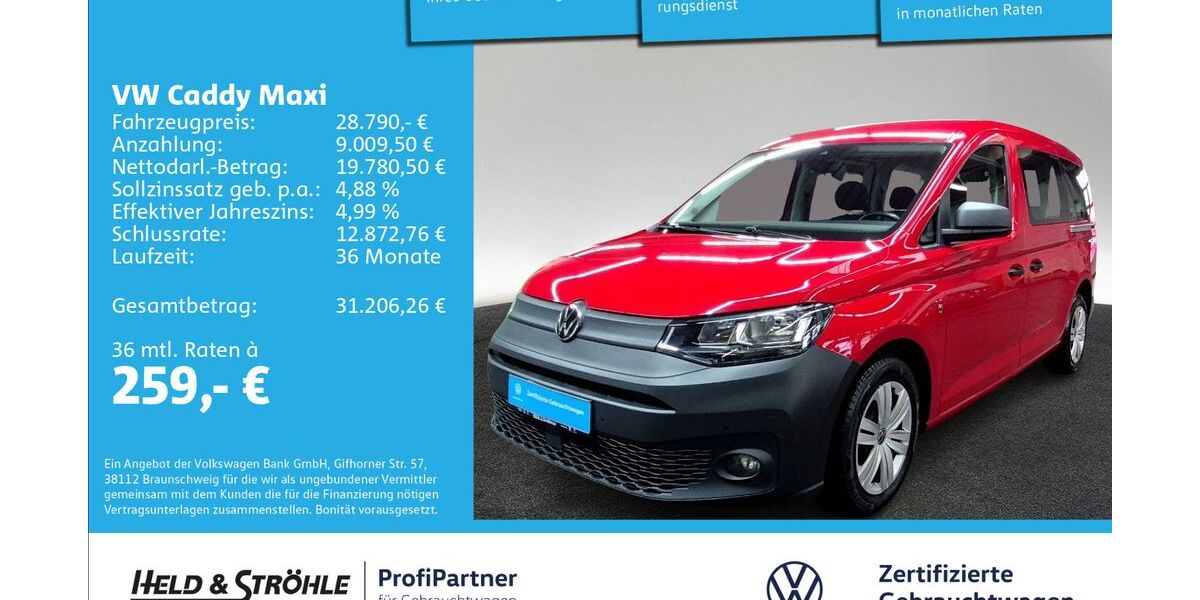 VW Caddy Maxi 58.739 km 24.920 &euro; Ulm 89079