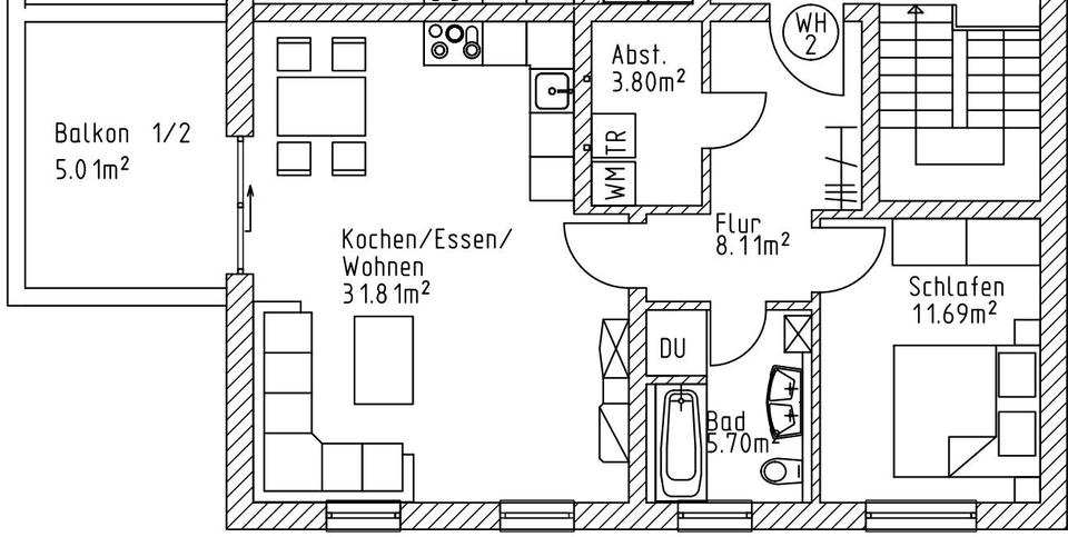 Etagenwohnung Schwandorf - 2 Zimmer, 66 m&sup2;, 735&euro; | Angebot:26395876