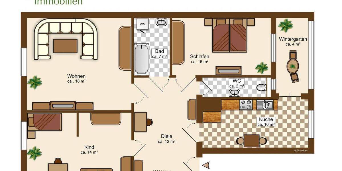 Etagenwohnung Leipzig Gohlis-Süd - 3 Zimmer, 83 m&sup2;, 840&euro; | Angebot:26826755