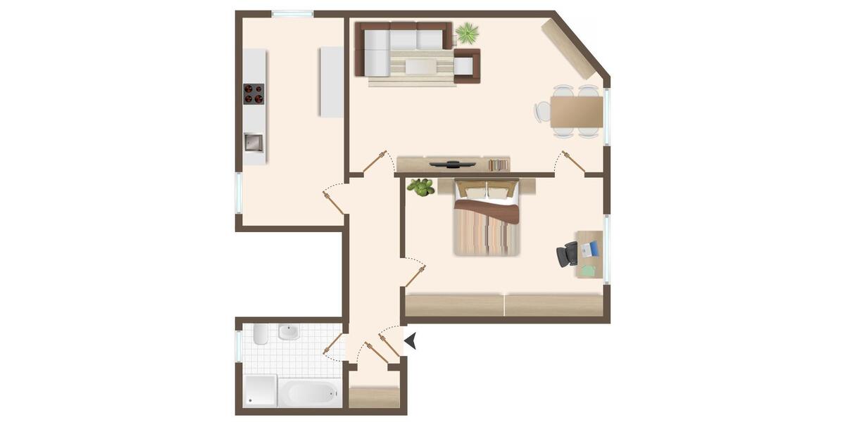 Erdgeschoßwohnung Rheinfelden (Baden) - 2 Zimmer, 66 m&sup2;, 169.000&euro; | Angebot:27092107