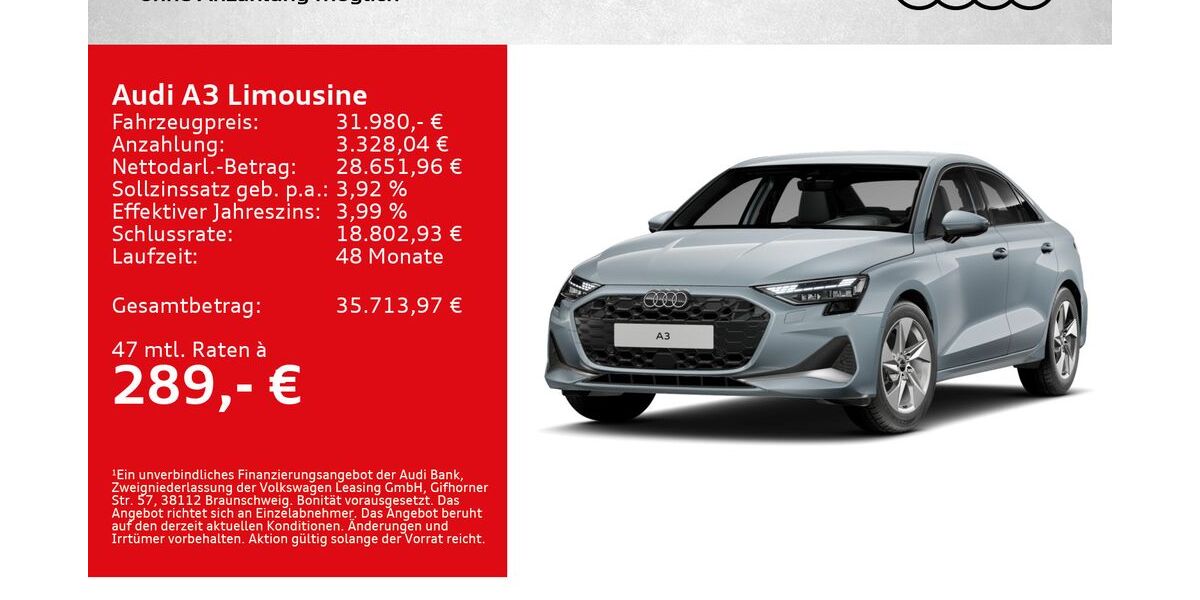 Audi A3 4.000 km 31.980 &euro; Kitzingen 97318