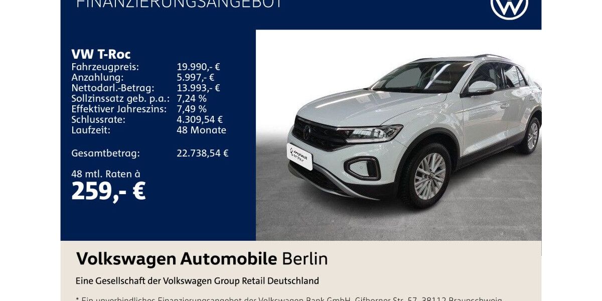 VW T-Roc 41.314 km 19.990 &euro; Berlin 10587