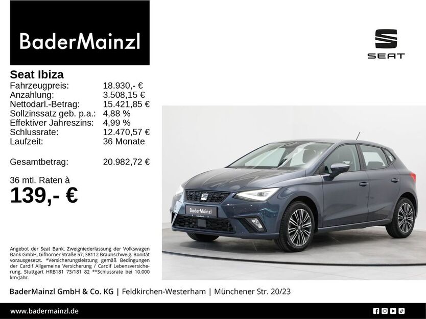 Seat Ibiza 15.740 km 18.930 € Feldkirchen/Westerham 83620