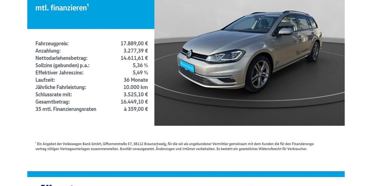 VW Golf 56.544 km 17.889 &euro; Leinefelde-Worbis/DE 37327
