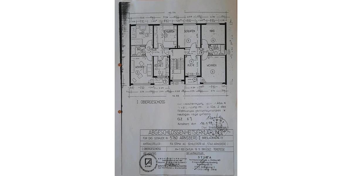 Etagenwohnung Sundern (Sauerland) - 3 Zimmer, 61 m&sup2;, 350&euro; | Angebot:26316634