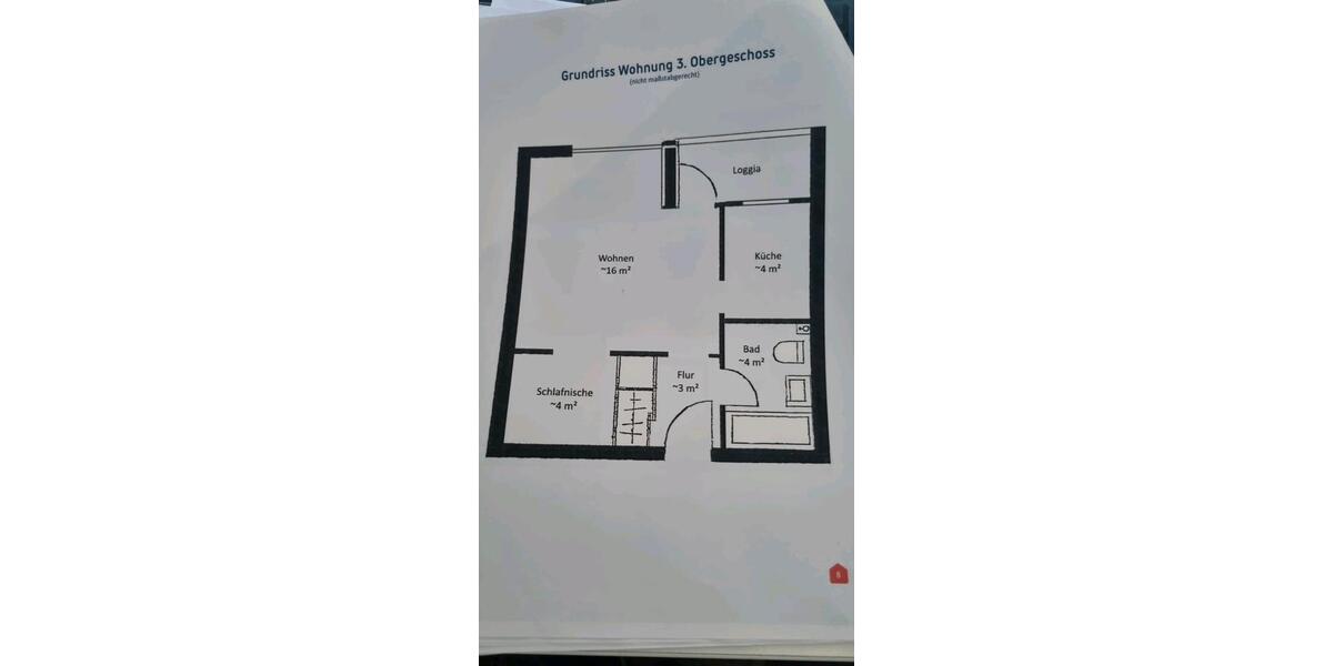 Etagenwohnung Bremerhaven Mitte - 1 Zimmer, 32 m&sup2;, 44.900&euro; | Angebot:27134358