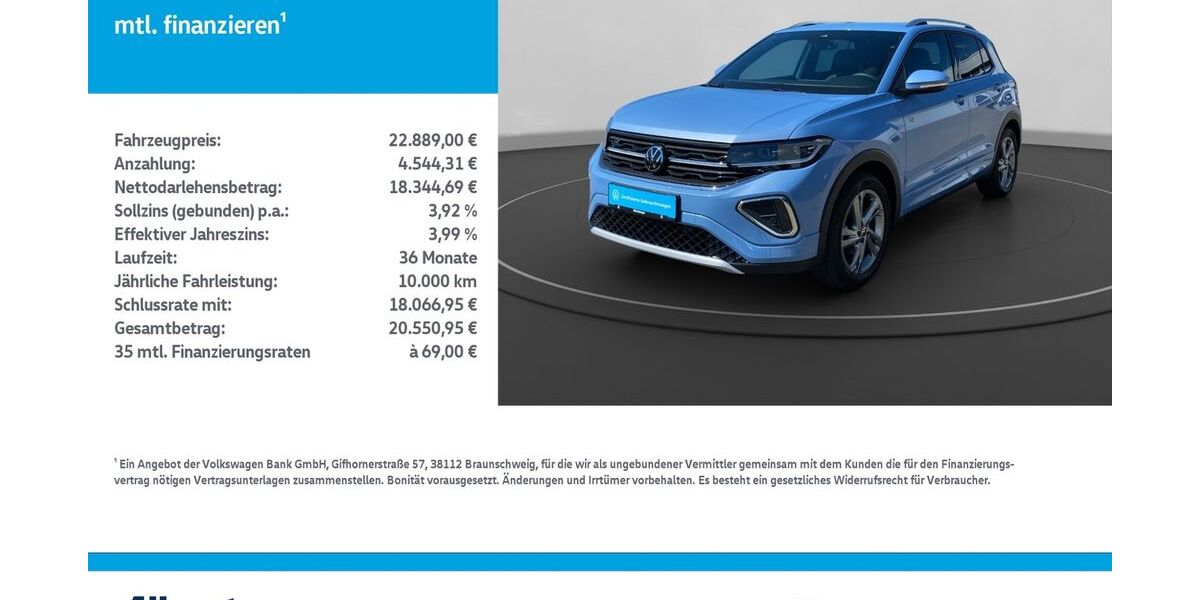 VW T-Cross 14.374 km 21.429 &euro; Leinefelde-Worbis/DE 37327