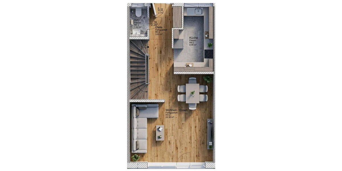 Reihenmittelhaus Oberhaching Deisenhofen - 5 Zimmer, 128 m&sup2;, 1.040.000&euro; | Angebot:26124821