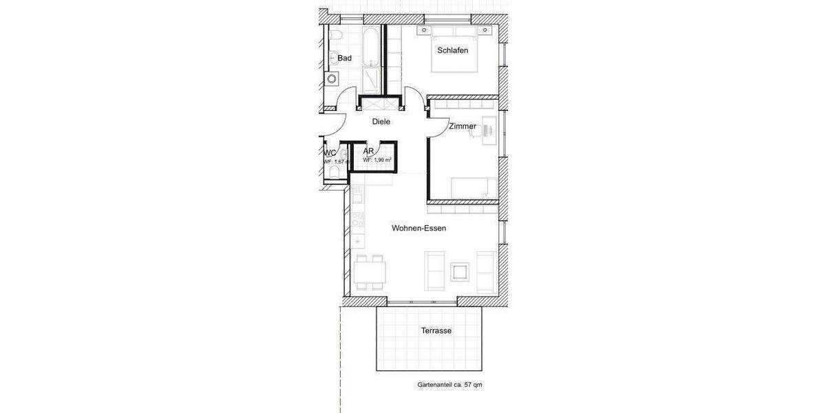 Neubau: 3-Zimmerwohnung EG-Garten oder 1. OG mit Balkon 3 zimmer