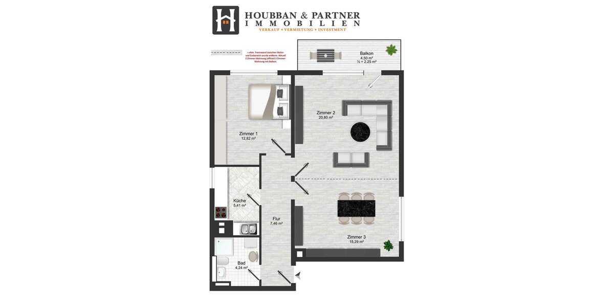 Etagenwohnung Frankfurt am Main Bockenheim - 3 Zimmer, 68 m&sup2;, 493.000&euro; | Angebot:27126108