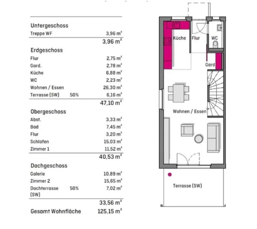 Neuwertiges Reiheneckhaus mit 5,5 Zi.,EBK, Garten in Abstatt zimmer