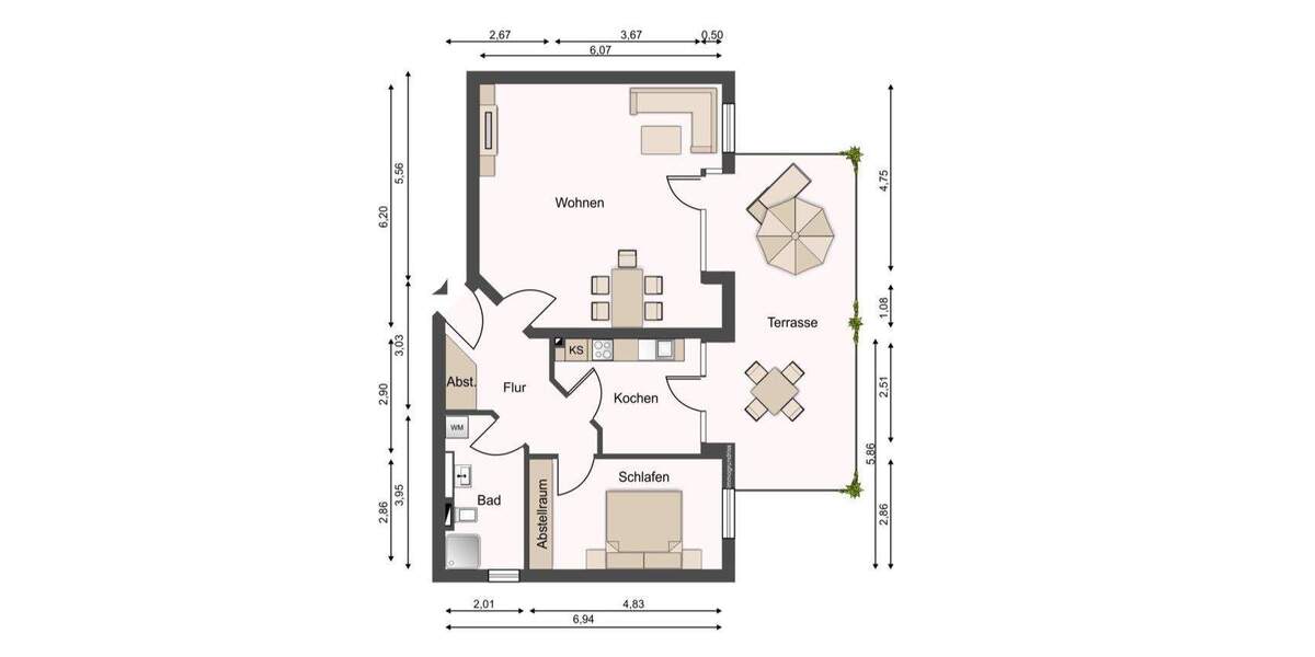 Etagenwohnung Lübeck Travemünde - 2 Zimmer, 87 m&sup2;, 350.000&euro; | Angebot:25474536