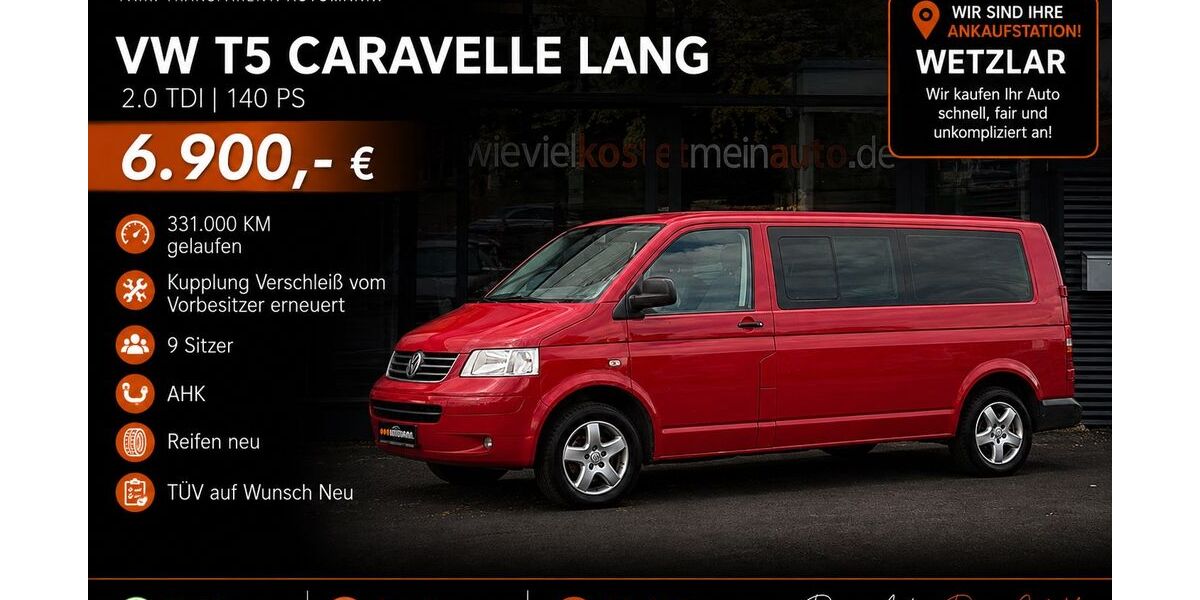 VW T5 Caravelle 331.000 km 6.400 &euro; Wetzlar 35576
