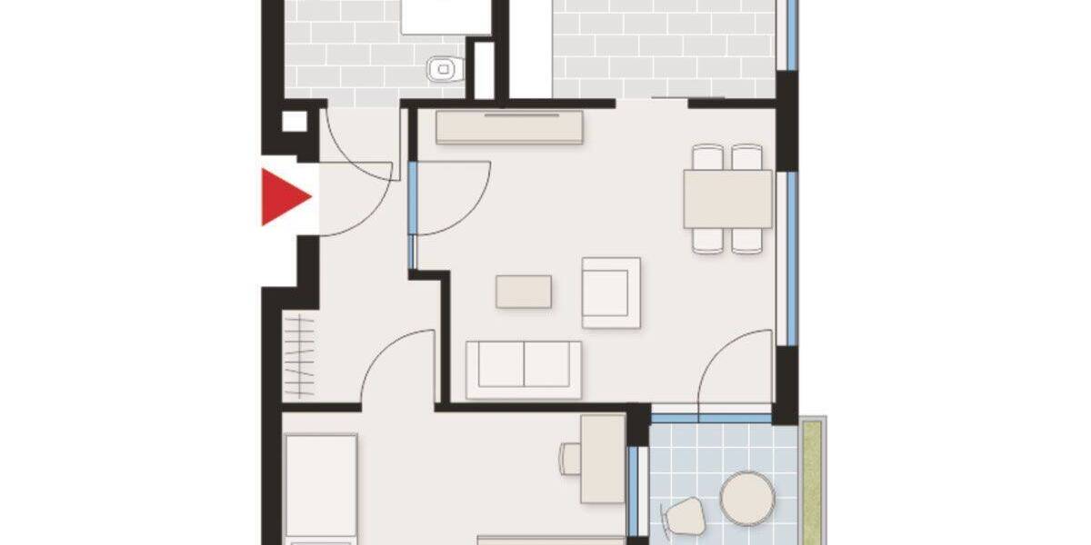 Etagenwohnung Villingen-Schwenningen Schwenningen - 2 Zimmer, 53 m&sup2;, 164.000&euro; | Angebot:26503101