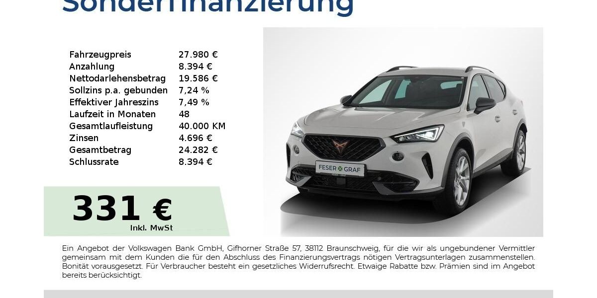 Cupra Formentor 38.650 km 27.980 &euro; Nürnberg 90441