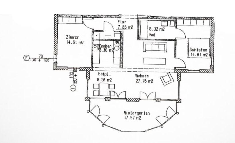 Etagenwohnung Bad Saarow - 3 Zimmer, 102 m&sup2;, 1.250&euro; | Angebot:26398625