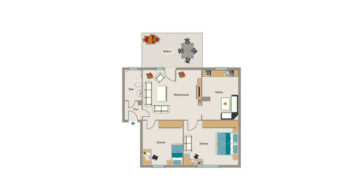 Erdgeschoßwohnung Marl - 3.5 Zimmer, 56 m&sup2;, 510&euro; | Angebot:26568663