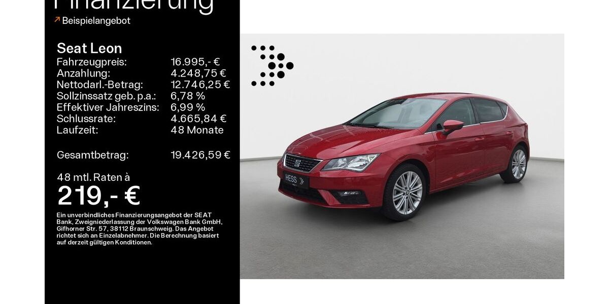 Seat Leon 47.900 km 16.995 &euro; Büdingen-Düdelsheim 63654