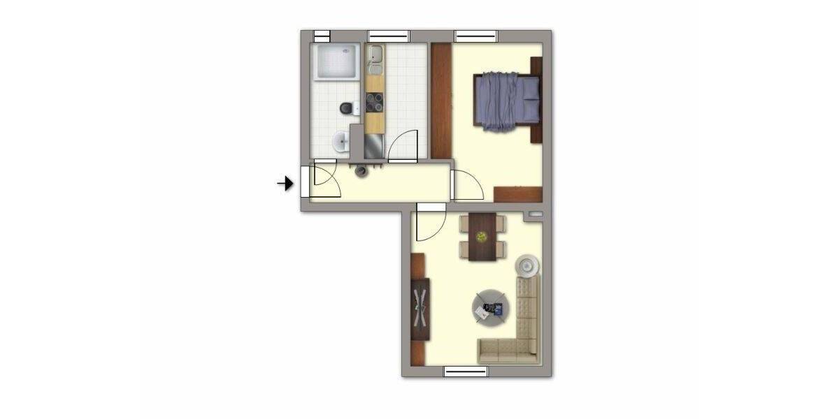 Etagenwohnung Brandenburg an der Havel Görden - 2 Zimmer, 45 m&sup2;, 375&euro; | Angebot:26841876