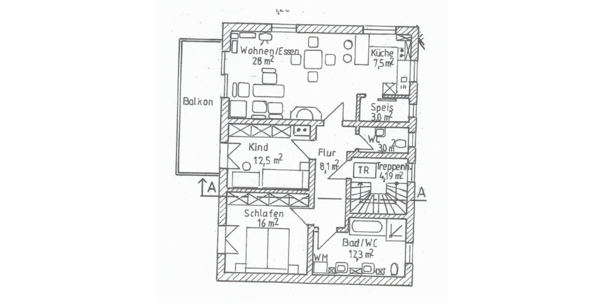 Etagenwohnung Parsberg - 3 Zimmer, 93 m&sup2;, 830&euro; | Angebot:25368763